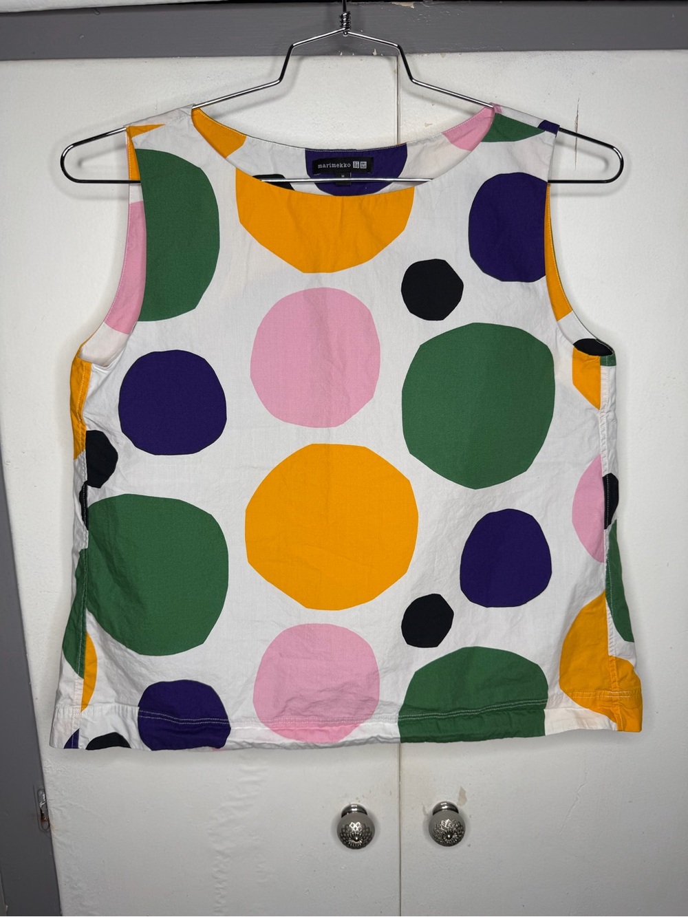 Uniqlo Marimekko Sleeveless Blouse Womens Medium Multicolour Polka Dot 140480